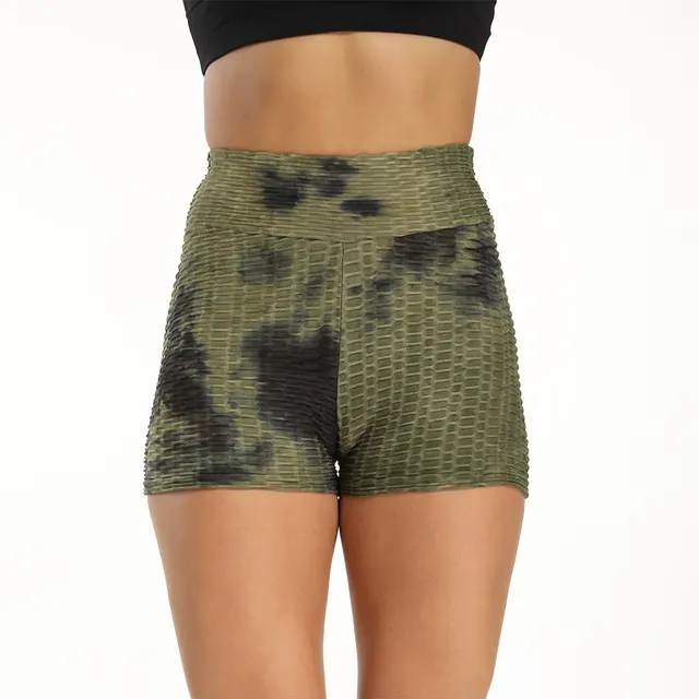Women's Fashion Jacquard Tie dye High waisted Sports Yoga Pants Dark Green - Shop at LoveMi