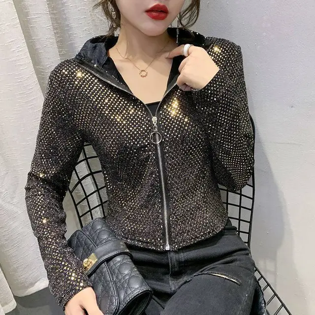The Woman With The Short Coat Of Glitter Gold - Shop at LoveMi