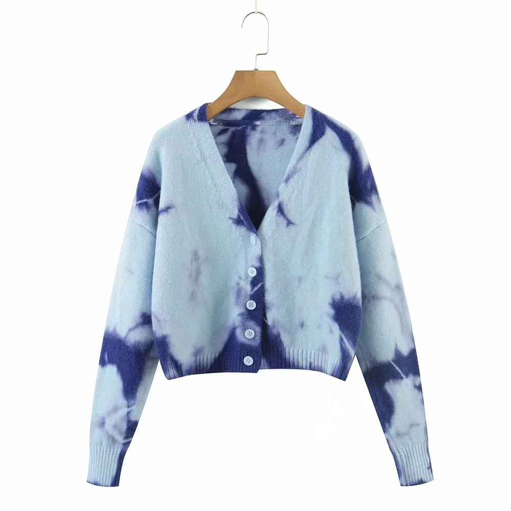 V Neck Trim Sweater Knit Woman's Style Blue - Shop at LoveMi