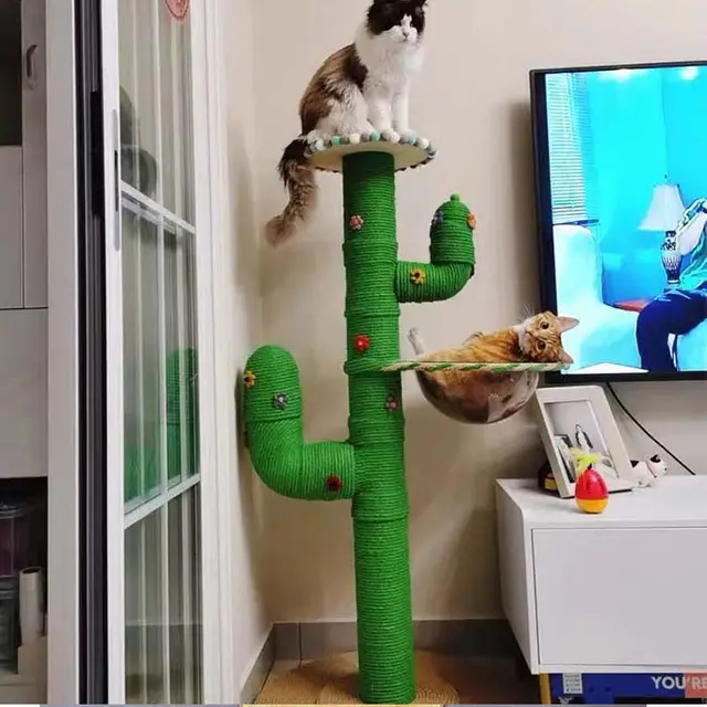 Cactus Cat Climbing Frame Self made Diy Complete Material Package 140Cm Finished Product2 - Shop at LoveMi