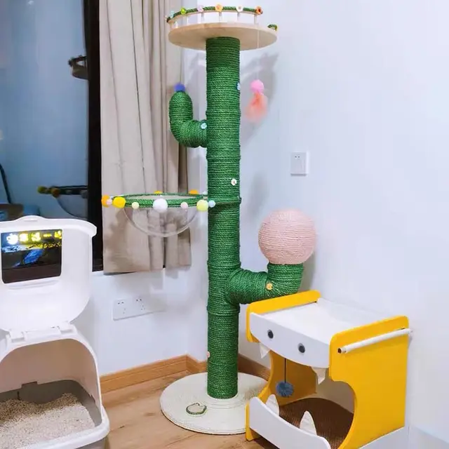 Cactus Cat Climbing Frame Self made Diy Complete Material Package 140Cm Finished Product6 - Shop at LoveMi