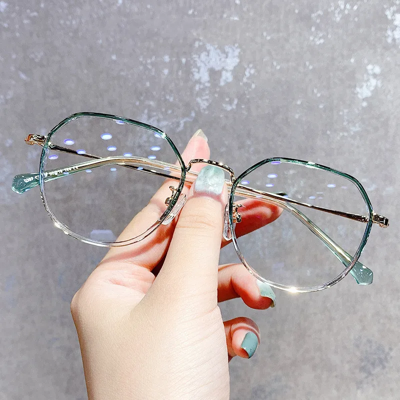 Fashionable Plain Eyeglass Frame For Women - Green Box