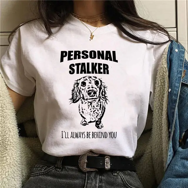 Personal Stalker Dachshund Print Women's Summer T shirt Color32985 - Shop at LoveMi