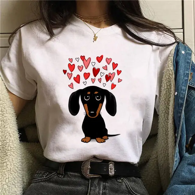 Personal Stalker Dachshund Print Women's Summer T shirt Color32991 - Shop at LoveMi
