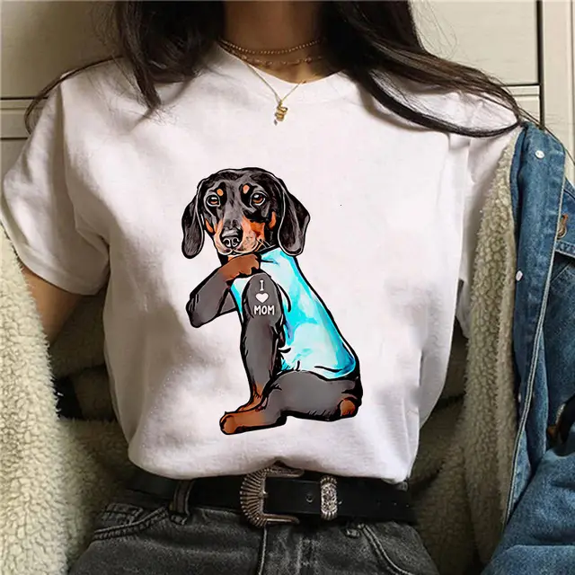 Personal Stalker Dachshund Print Women's Summer T shirt Color32992 - Shop at LoveMi