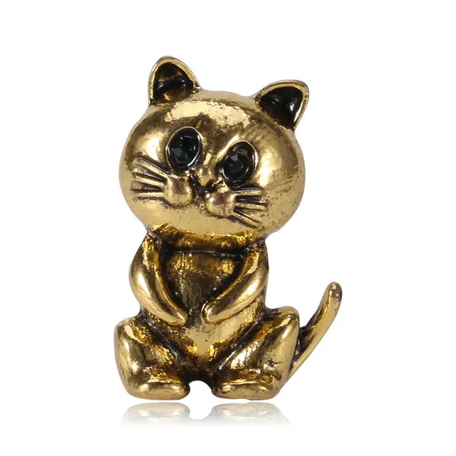 Vintage And Versatile Alloy With Diamond Animal Brooch Gold - Shop at LoveMi