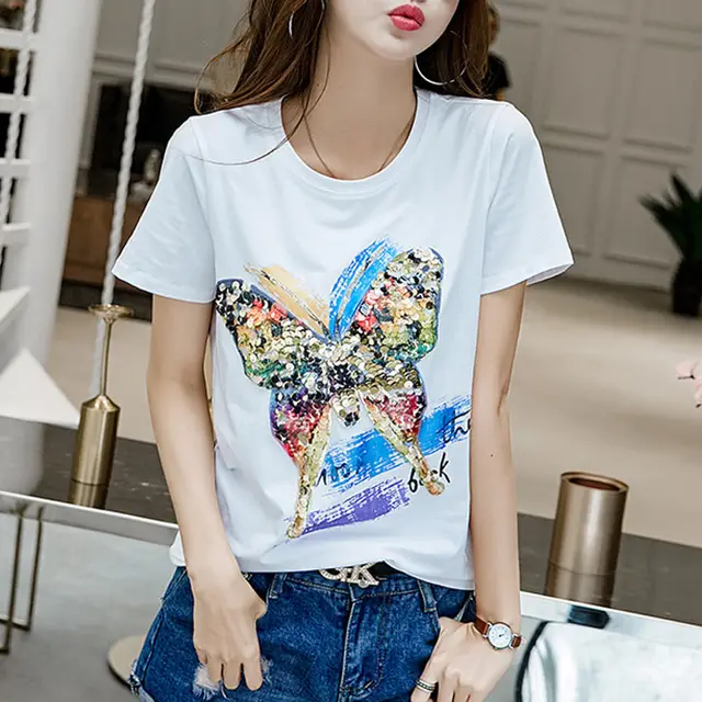 Printed Short sleeved Team Uniforms European And American Fabrics White - Shop at LoveMi