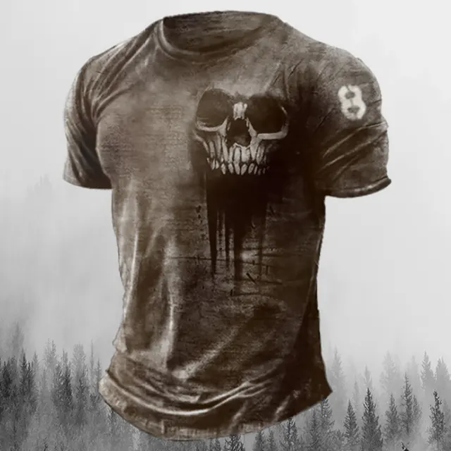 Printed Men's T Shirt Vintage Horror Skull Top Ti2575 - Shop at LoveMi