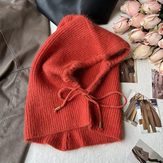 Long Rabbit Hair Scarf And Hat Caramel - Shop at LoveMi