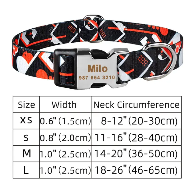 Adjustable Nylon Custom Dog Collar Free Engraved Name ID Tag White - Shop at LoveMi