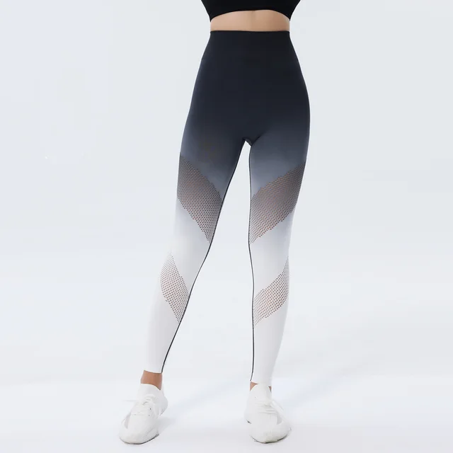 Slim Fit Peach Butt Bottoms Black And White Gradient - Shop at LoveMi