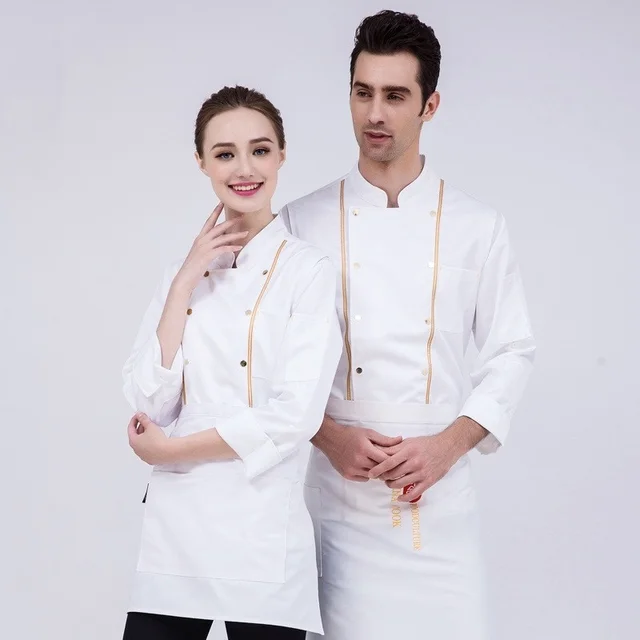 Chef Work Clothes Long Sleeved Autumn And Winter Clothes Hotel Clothes White - Shop at LoveMi