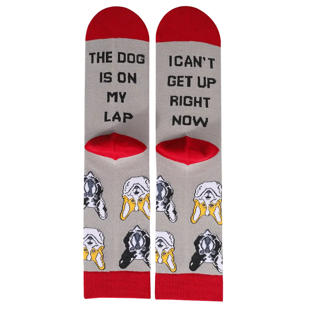 Cat, Dog Animal Letters Men's Cotton Medium Tube Socks - Df01133