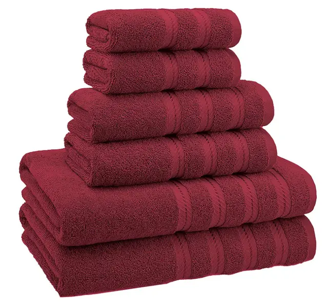 Absorbent Long Staple Cotton Towel Bath Towel Set Wine Red - Shop at LoveMi