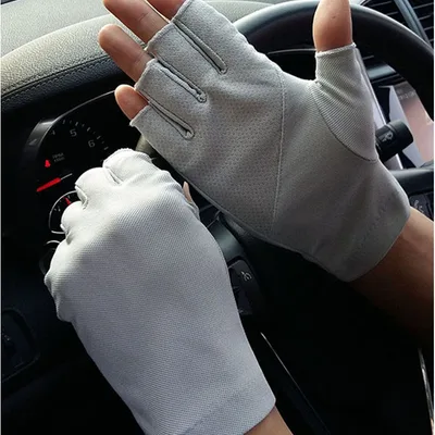 Men's And Women's Fashion Casual Half Finger Gloves Gray - Shop at LoveMi