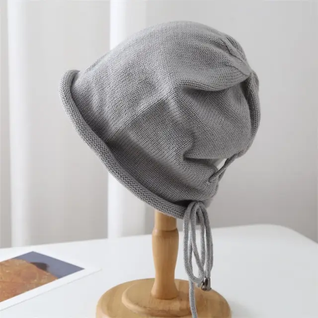 European And American Trend Pullover Hat Knitting Grey - Shop at LoveMi