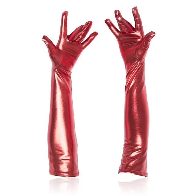 Stage Performance Nightclub Ladies PU Leather Gloves Ren - Shop at LoveMi
