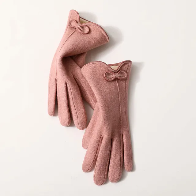 Plush Warm Wool Gloves Driving Touch Screen Pink - Shop at LoveMi