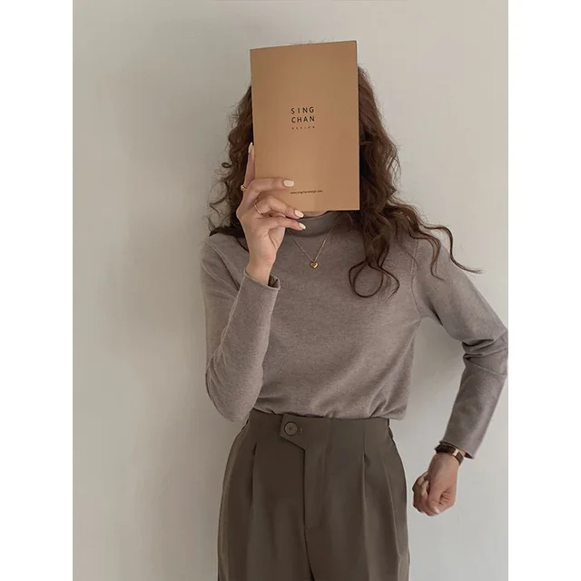Women's Soft Half High Neck Sweater Oats - Shop at LoveMi