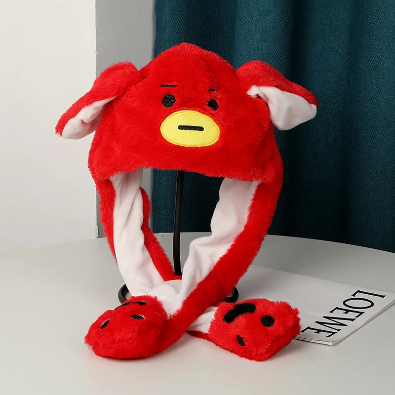Warm Plush Moving Ear Hat Big Red - Shop at LoveMi