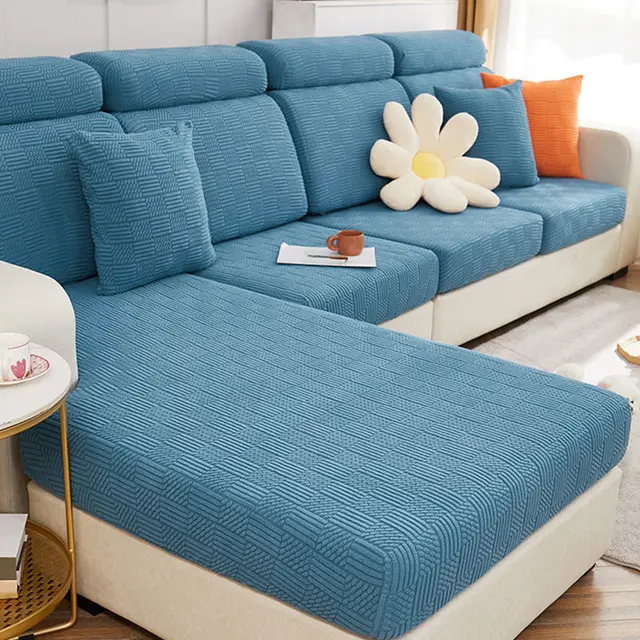 Four Seasons Universal Stretch Anti scratching Sofa Stool Simple Modern Sofa Cover Sky Blue - Shop at LoveMi