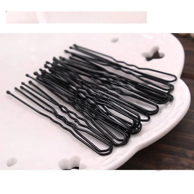 Black U clip Bold Updo Hairpin Studio Fixed Clip Headdress 7Cm50Pcs - Shop at LoveMi