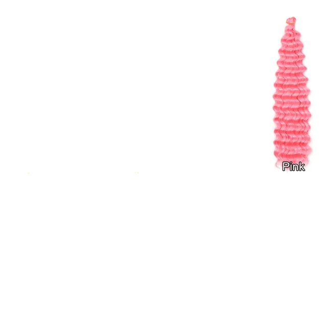 African Wig 22 Inch Deep Twist Water Wave Pattern 22Inch Pink - Shop at LoveMi