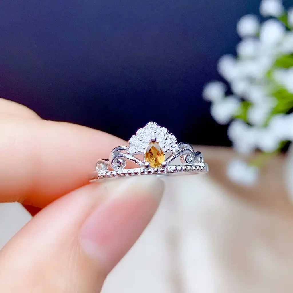 Platinum Gold Tone Empty Water Drop Ring - Silver