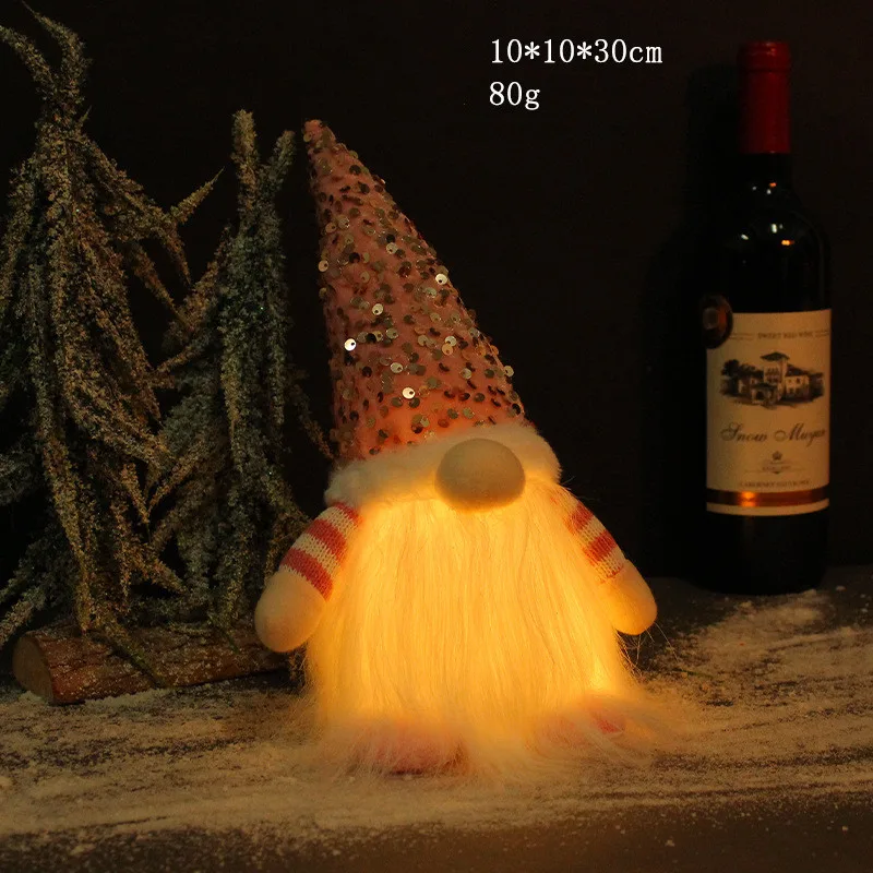 Christmas Decoration Sequins With Lights Rudolph Doll Ornaments Pink - Shop at LoveMi