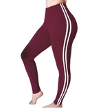 Women's Fashion Matching Color Fit Sport Leggings - Red
