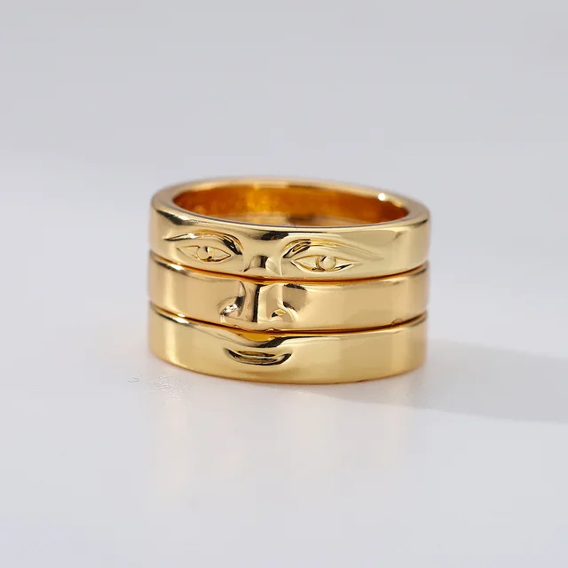 New Niche Design Touching Face Ring Gold - Shop at LoveMi