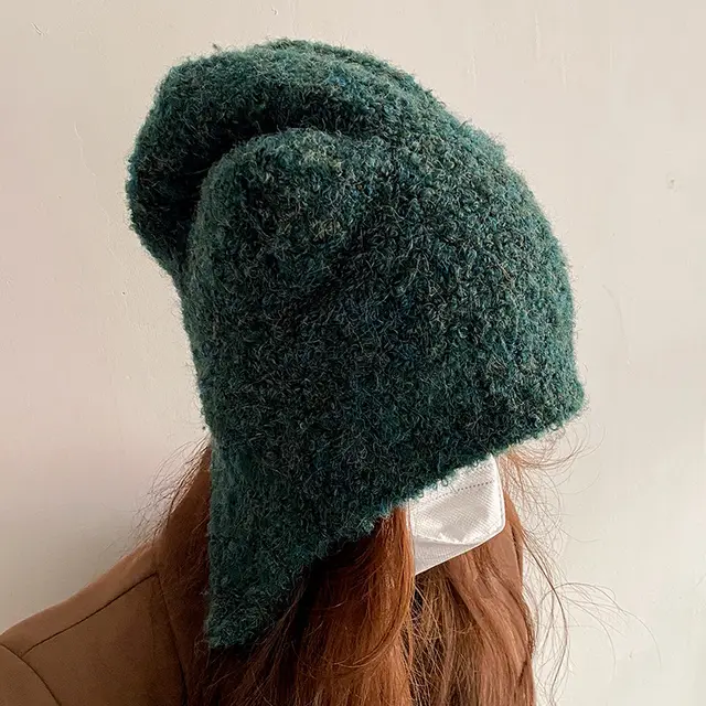 Women's Winter Day Protection Wool Ear Hat Neptune Green - Shop at LoveMi