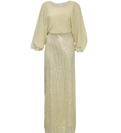 African Women's Beads Chiffon Party Evening Dress Big Size Khaki - Shop at LoveMi