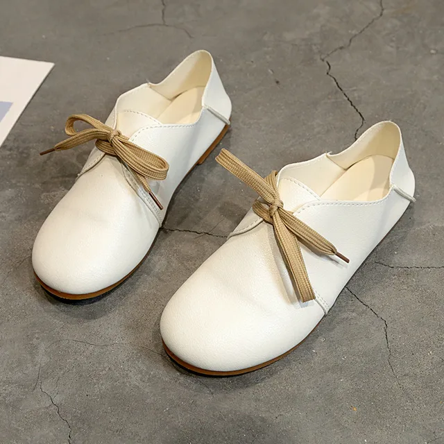 New Gentle Fairy Spring And Summer French Single Shoes White - Shop at LoveMi