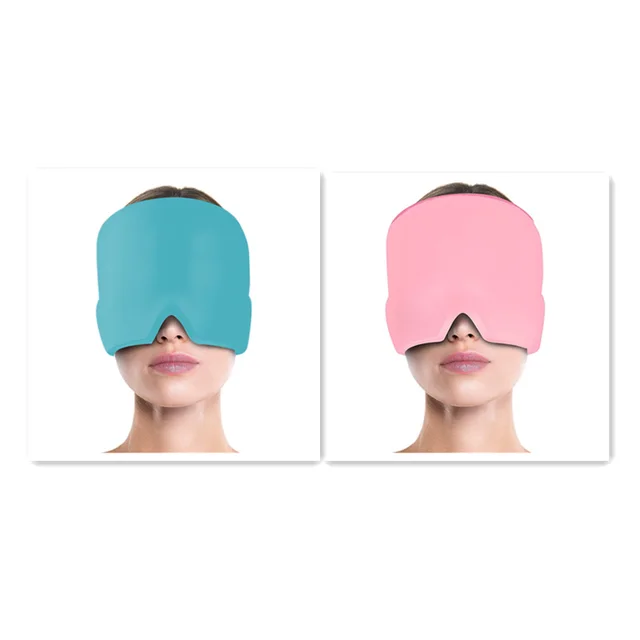 Ice Compress Headache Eye Mask Hat Relief For Migraines, Stress, And Tension Massage Tool Blue Pink - Shop at LoveMi
