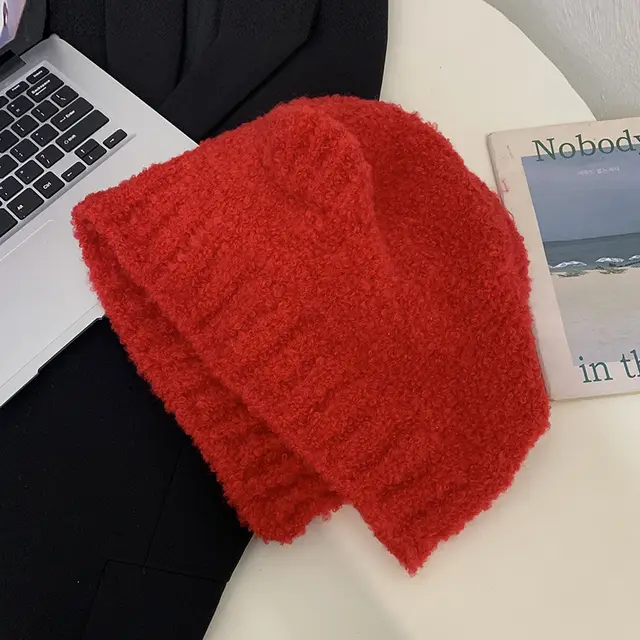 Big headed Foreign style Warm Ear Protection Hat Red - Shop at LoveMi