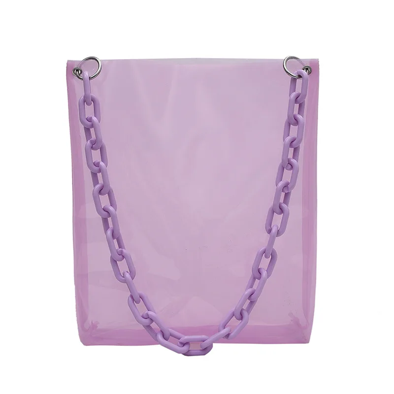 Ladies Fashion Jelly Transparent Handbag PVC Transparent - Shop at LoveMi