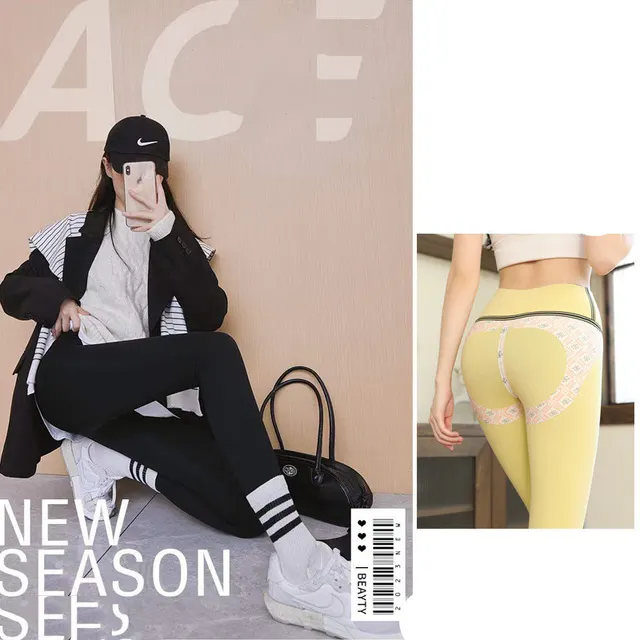 Fall Winter Cationic Velvet Thermal Shark Pants With Tummy Tuck And Butt Lift Black With Thick Yellow Velvet - Shop at LoveMi
