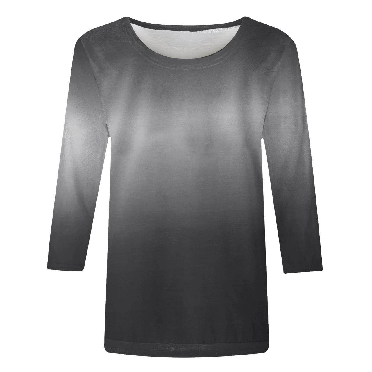 Women's Printed Crew Neck Top - Grey