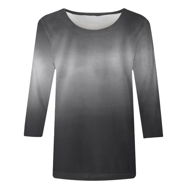 Women's Printed Crew Neck Top Grey - Shop at LoveMi