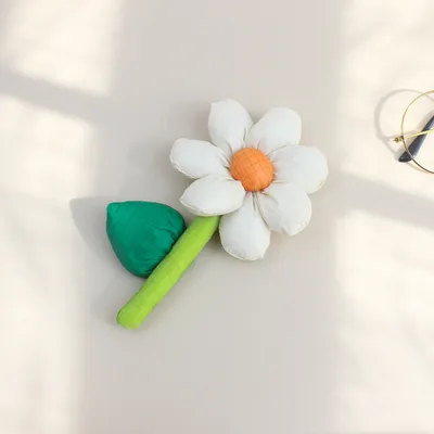 Flowers With Green Leaves Filled With Cotton Cute Jewelry Diy Hair Band Decorative Accessories Beige - Shop at LoveMi