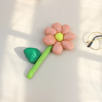 Flowers With Green Leaves Filled With Cotton Cute Jewelry Diy Hair Band Decorative Accessories Korean Pink - Shop at LoveMi