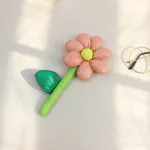 Flowers With Green Leaves Filled With Cotton Cute Jewelry Diy Hair Band Decorative Accessories - Korean Pink