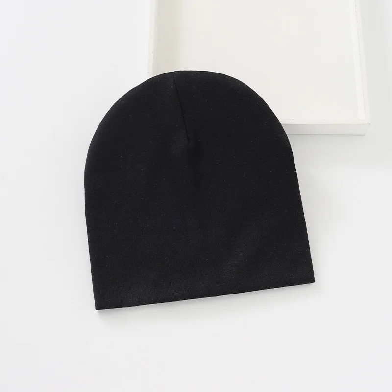 Children's Simplicity Pullover Solid Color Warm Hat Black - Shop at LoveMi