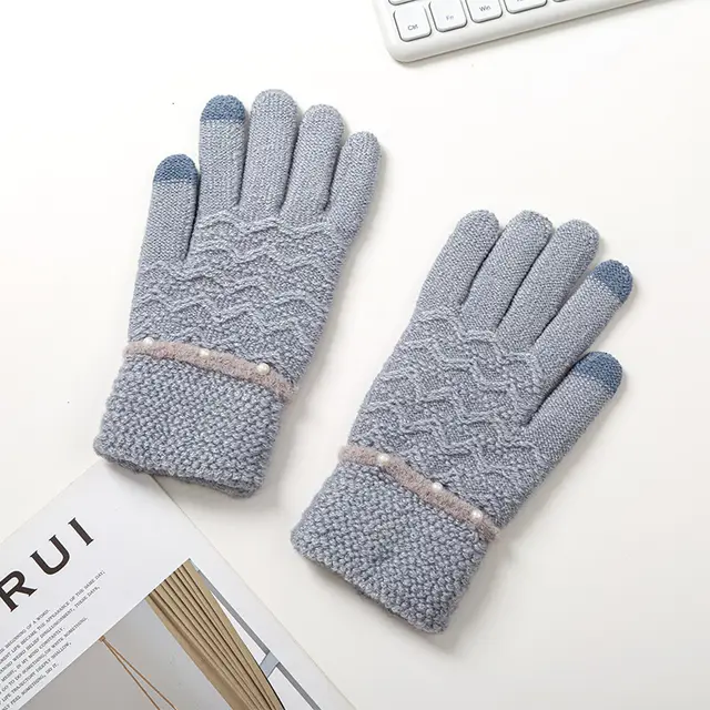 Fashion Knitted Gloves For Women To Keep Warm In Winter Blue - Shop at LoveMi