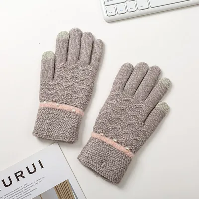 Fashion Knitted Gloves For Women To Keep Warm In Winter Grey - Shop at LoveMi