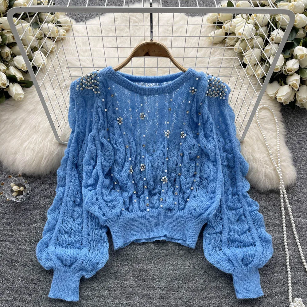 Women's Long Sleeve Bottoming Shirt In Autumn Blue - Shop at LoveMi