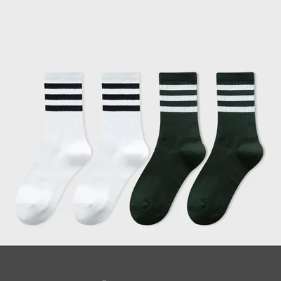 Cotton Stockings For Women In Autumn And Winter White2Dark Green2 - Shop at LoveMi