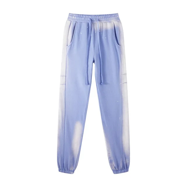 Pure Cotton Terry Hip Hop Street Dance Drawstring Trousers Purple - Shop at LoveMi