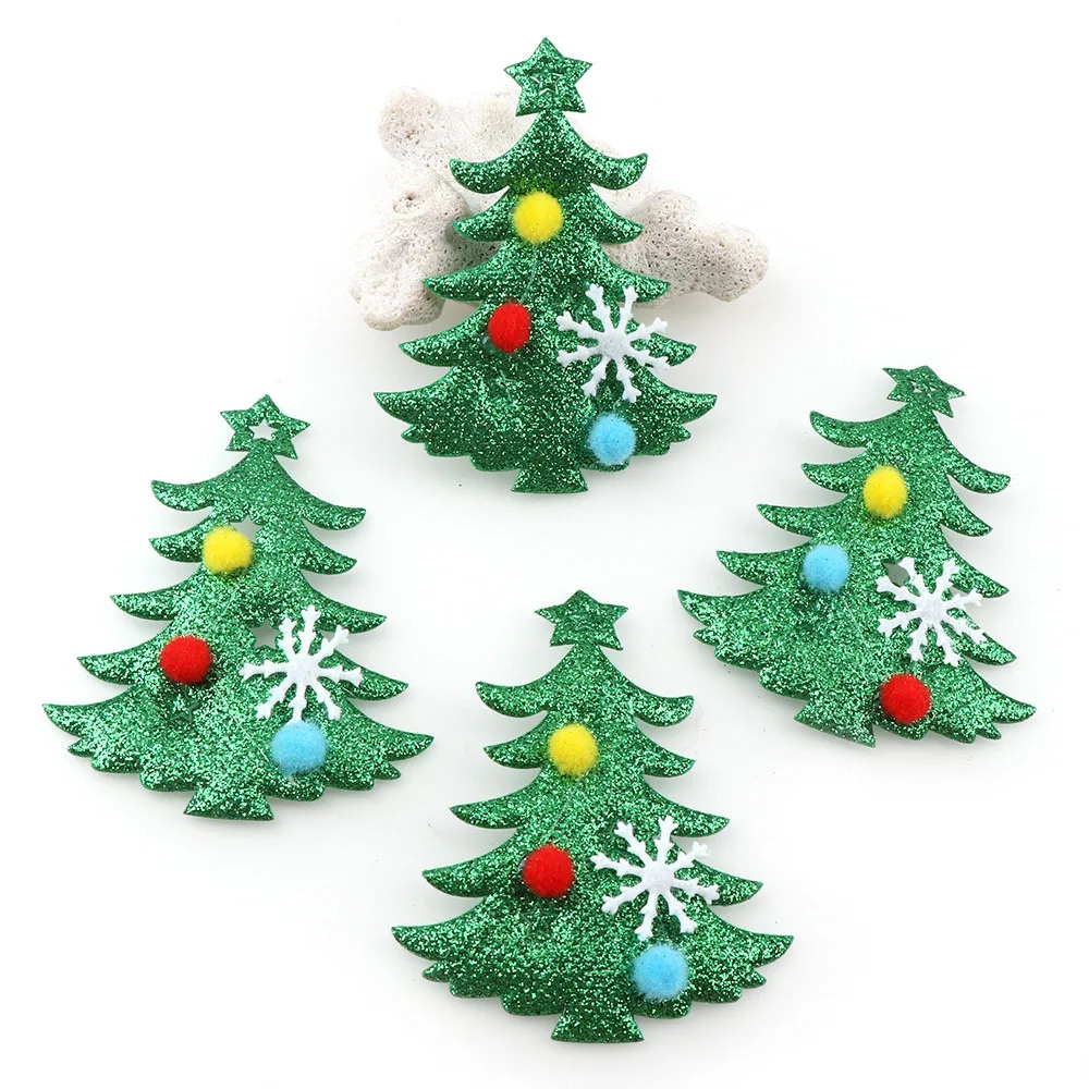 Handmade Christmas Felt Bag Santa Claus Snowman Elk Gift Christmas Decoration - 64X79Mm 10Pcs